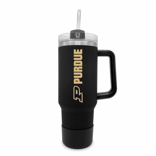 Purdue Boilermakers College & University 40 oz Travel Tumbler With Handle - Black