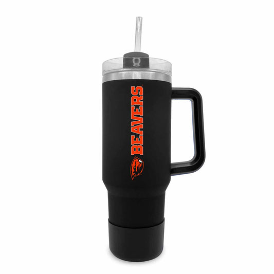 Oregon State Beavers College & University 40 oz Travel Tumbler With Handle - Black