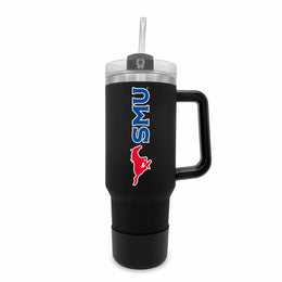 SMU Mustangs College & University 40 oz Travel Tumbler With Handle - Black