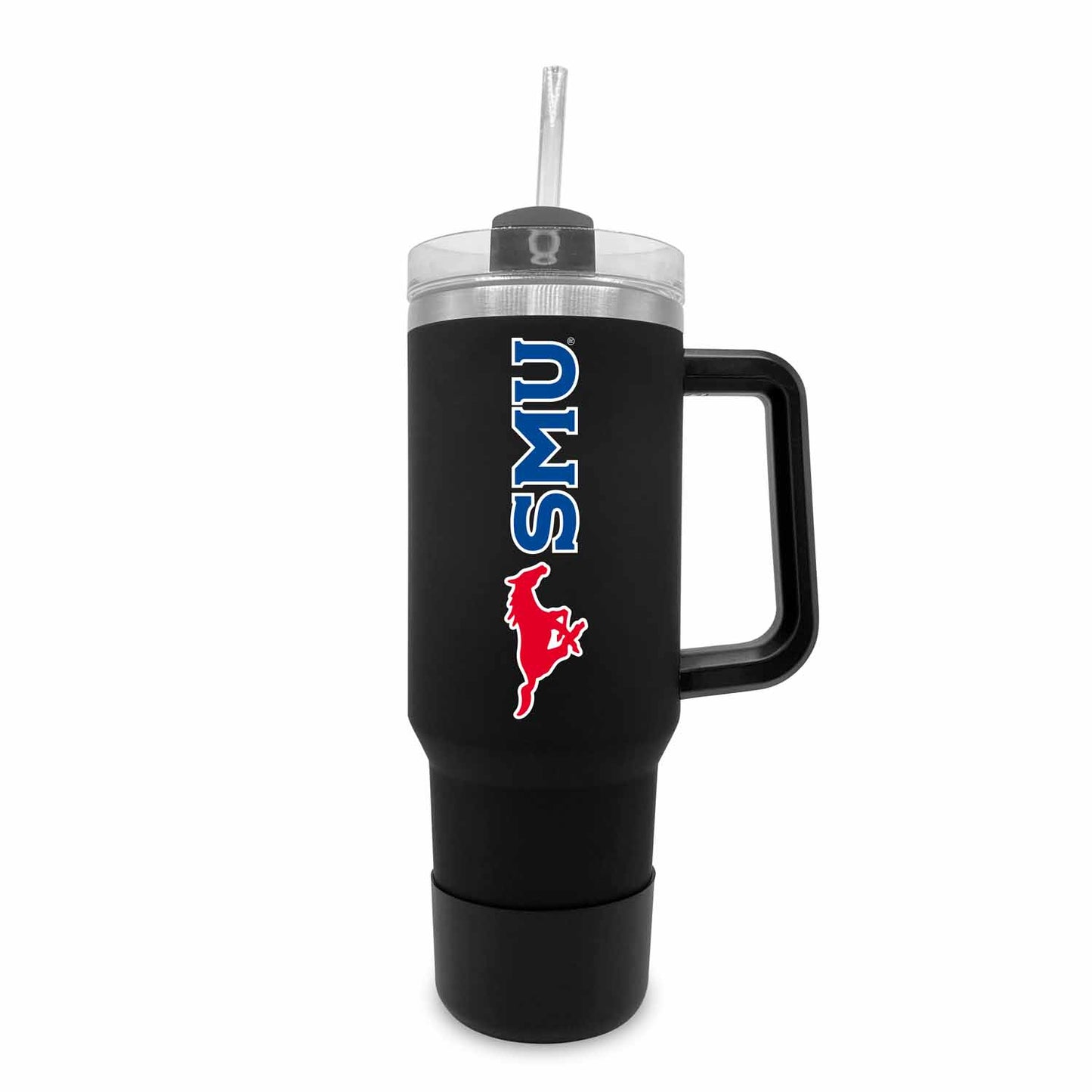 SMU Mustangs College & University 40 oz Travel Tumbler With Handle - Black