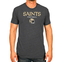 New Orleans Saints NFL Adult Football Helmet Tagless T-Shirt - Charcoal