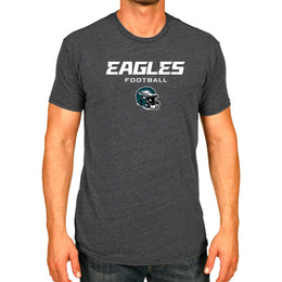 Philadelphia Eagles NFL Adult Football Helmet Tagless T-Shirt - Charcoal