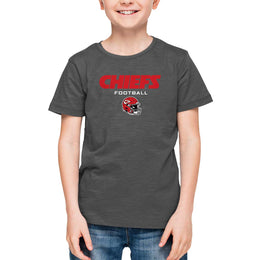 Kansas City Chiefs NFL Youth Football Helmet Tagless T-Shirt - Charcoal