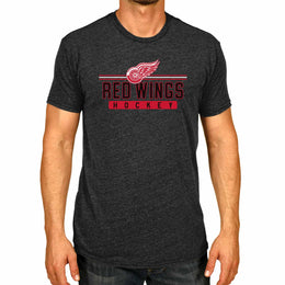 Detroit Red Wings Adult NHL Heather Charcoal True Fan Hockey T-Shirt - Charcoal