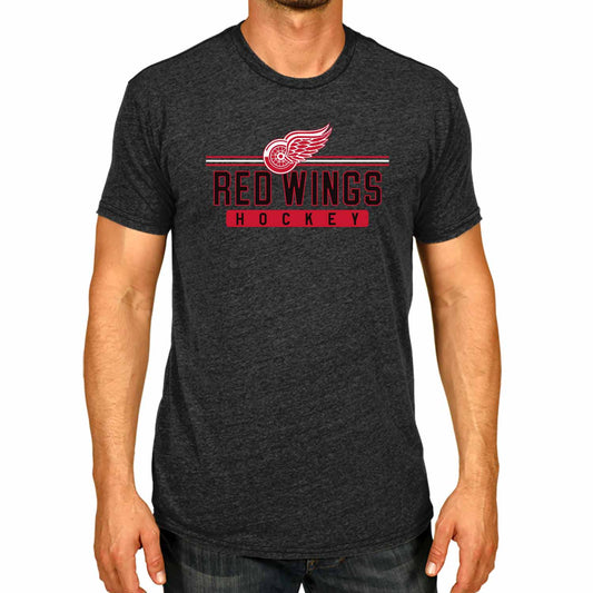Detroit Red Wings Adult NHL Heather Charcoal True Fan Hockey T-Shirt - Charcoal