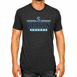 Seattle Kraken Adult NHL Heather Charcoal True Fan Hockey T-Shirt - Charcoal