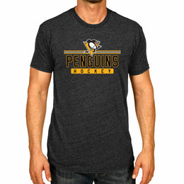 Pittsburgh Penguins Adult NHL Heather Charcoal True Fan Hockey T-Shirt - Charcoal