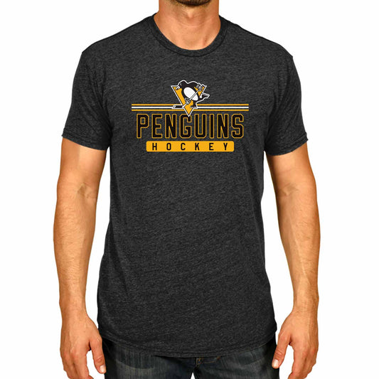Pittsburgh Penguins Adult NHL Heather Charcoal True Fan Hockey T-Shirt - Charcoal