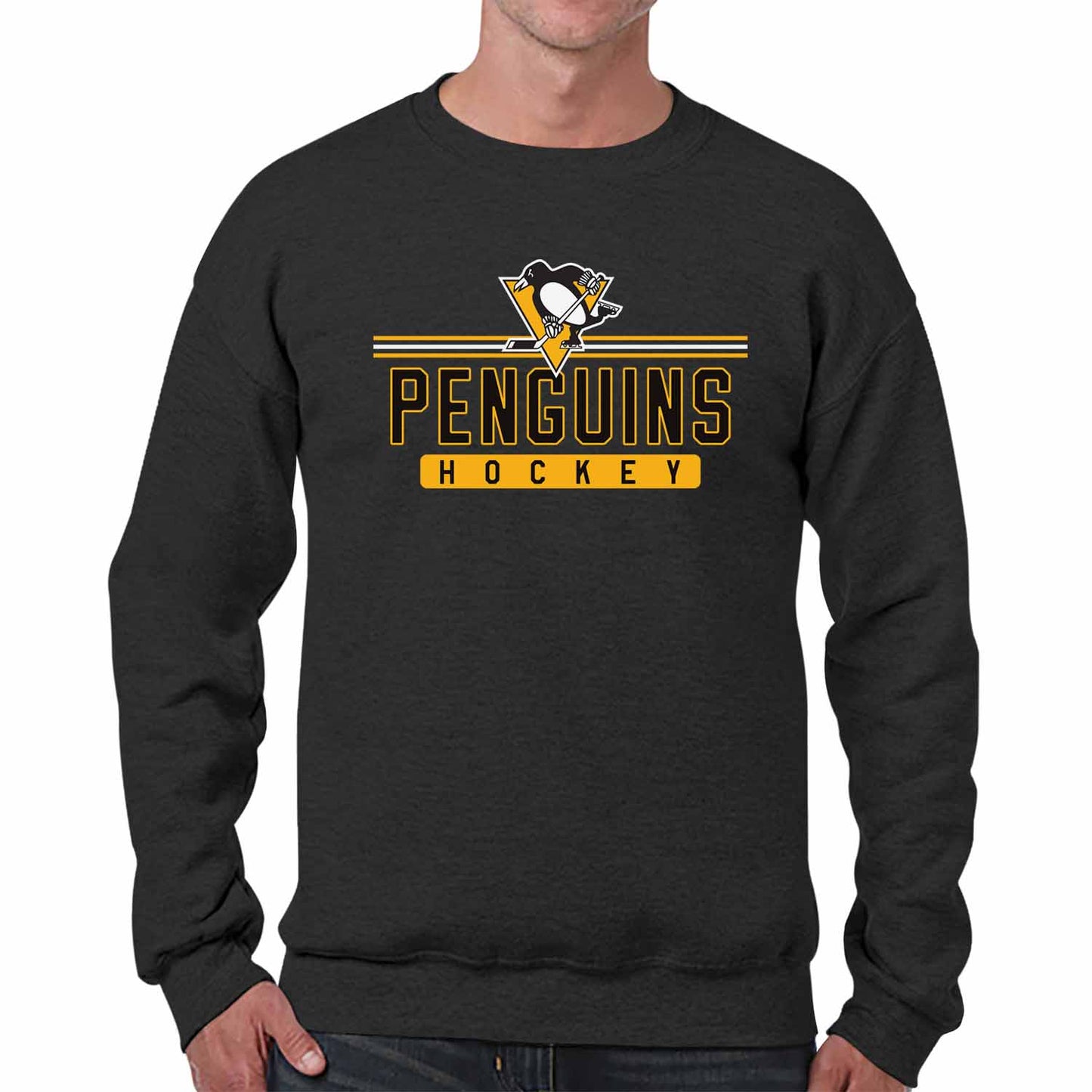 Pittsburgh Penguins NHL Charcoal True Fan Crewneck Sweatshirt - Charcoal