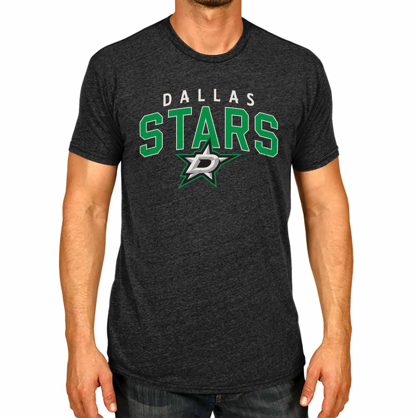 Dallas Stars NHL Adult Powerplay Heathered Unisex T-Shirt - Black Heather