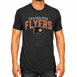 Philadelphia Flyers NHL Adult Powerplay Heathered Unisex T-Shirt - Black Heather