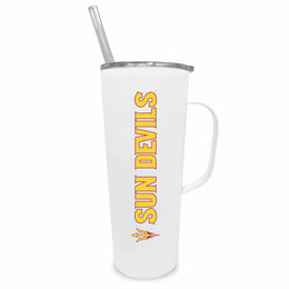 Arizona State Sun Devils NCAA Stainless Steel 20oz Roadie With Handle & Dual Option Lid With Straw - White