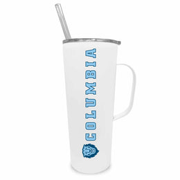 Columbia Lions NCAA Stainless Steel 20oz Roadie With Handle & Dual Option Lid With Straw - White