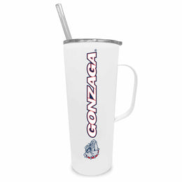 Gonzaga Bulldogs NCAA Stainless Steel 20oz Roadie With Handle & Dual Option Lid With Straw - White
