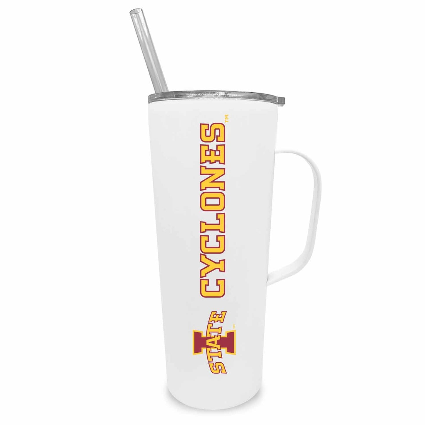 Iowa State Cyclones NCAA Stainless Steel 20oz Roadie With Handle & Dual Option Lid With Straw - White