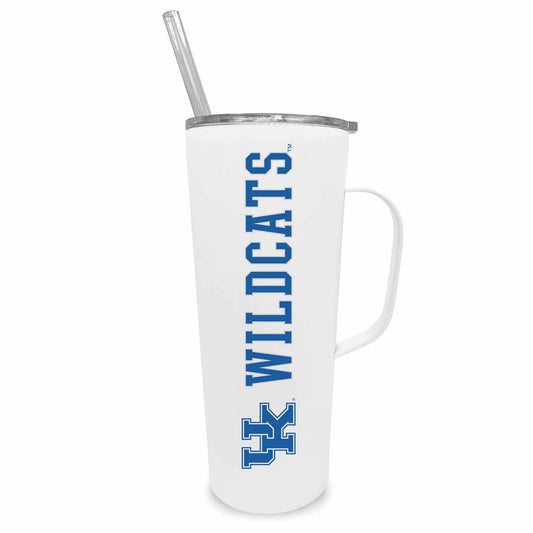 Kentucky Wildcats NCAA Stainless Steel 20oz Roadie With Handle & Dual Option Lid With Straw - White