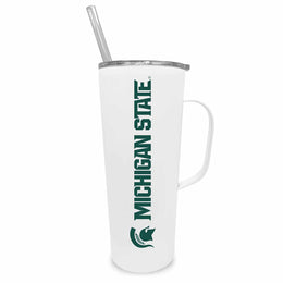 Michigan State Spartans NCAA Stainless Steel 20oz Roadie With Handle & Dual Option Lid With Straw - White
