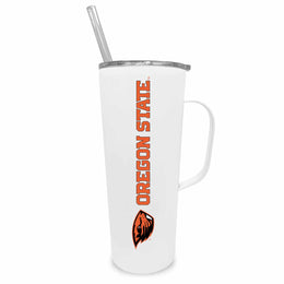 Oregon State Beavers NCAA Stainless Steel 20oz Roadie With Handle & Dual Option Lid With Straw - White
