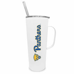 Pitt Panthers NCAA Stainless Steel 20oz Roadie With Handle & Dual Option Lid With Straw - White