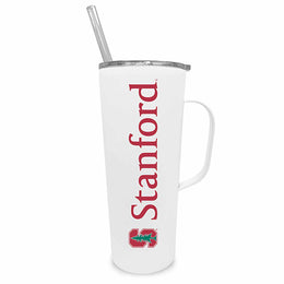 Stanford Cardinal NCAA Stainless Steel 20oz Roadie With Handle & Dual Option Lid With Straw - White
