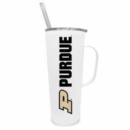 Purdue Boilermakers NCAA Stainless Steel 20oz Roadie With Handle & Dual Option Lid With Straw - White