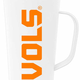 Tennessee Volunteers NCAA Stainless Steel 20oz Roadie With Handle & Dual Option Lid With Straw - White