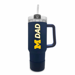 Michigan Wolverines Collegiate 40oz Stainless Steel Travel Tumbler with Handle for Dad - Navy
