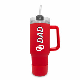 Oklahoma Sooners Collegiate 40oz Stainless Steel Travel Tumbler with Handle for Dad - Crimson