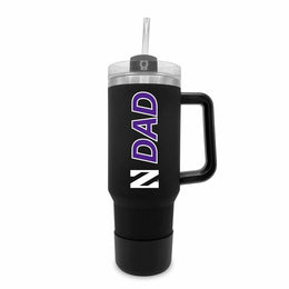 Northwestern Wildcats Collegiate 40oz Stainless Steel Travel Tumbler with Handle for Dad - Black