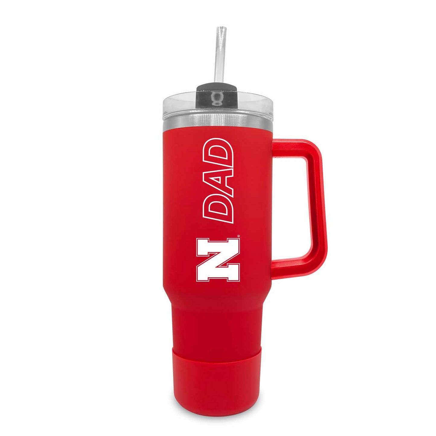 Nebraska Cornhuskers Collegiate 40oz Stainless Steel Travel Tumbler with Handle for Dad - Red
