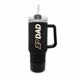 Purdue Boilermakers Collegiate 40oz Stainless Steel Travel Tumbler with Handle for Dad - Black