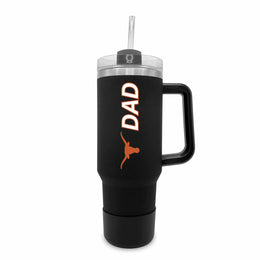 Texas Longhorns Collegiate 40oz Stainless Steel Travel Tumbler with Handle for Dad - Black