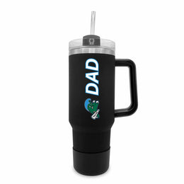 Tulane Green Wave Collegiate 40oz Stainless Steel Travel Tumbler with Handle for Dad - Black