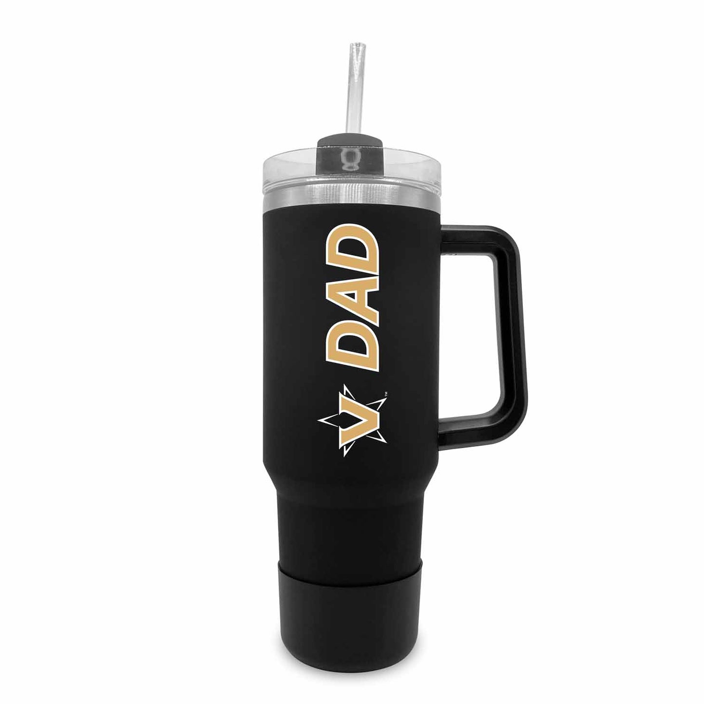 Vanderbilt Commodores Collegiate 40oz Stainless Steel Travel Tumbler with Handle for Dad - Black