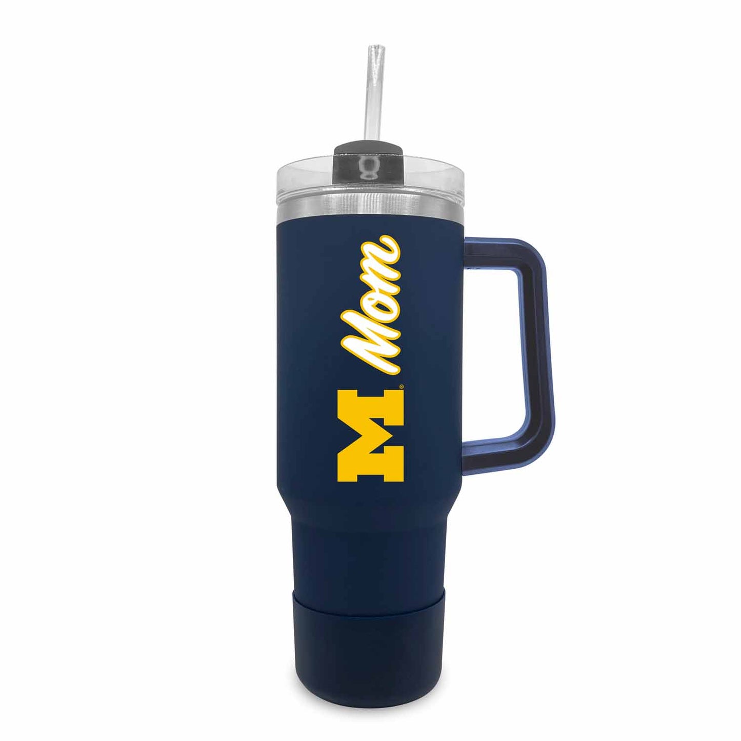 Michigan Wolverines Collegiate 40oz Stainless Steel Travel Tumbler with Handle for Mom - Navy