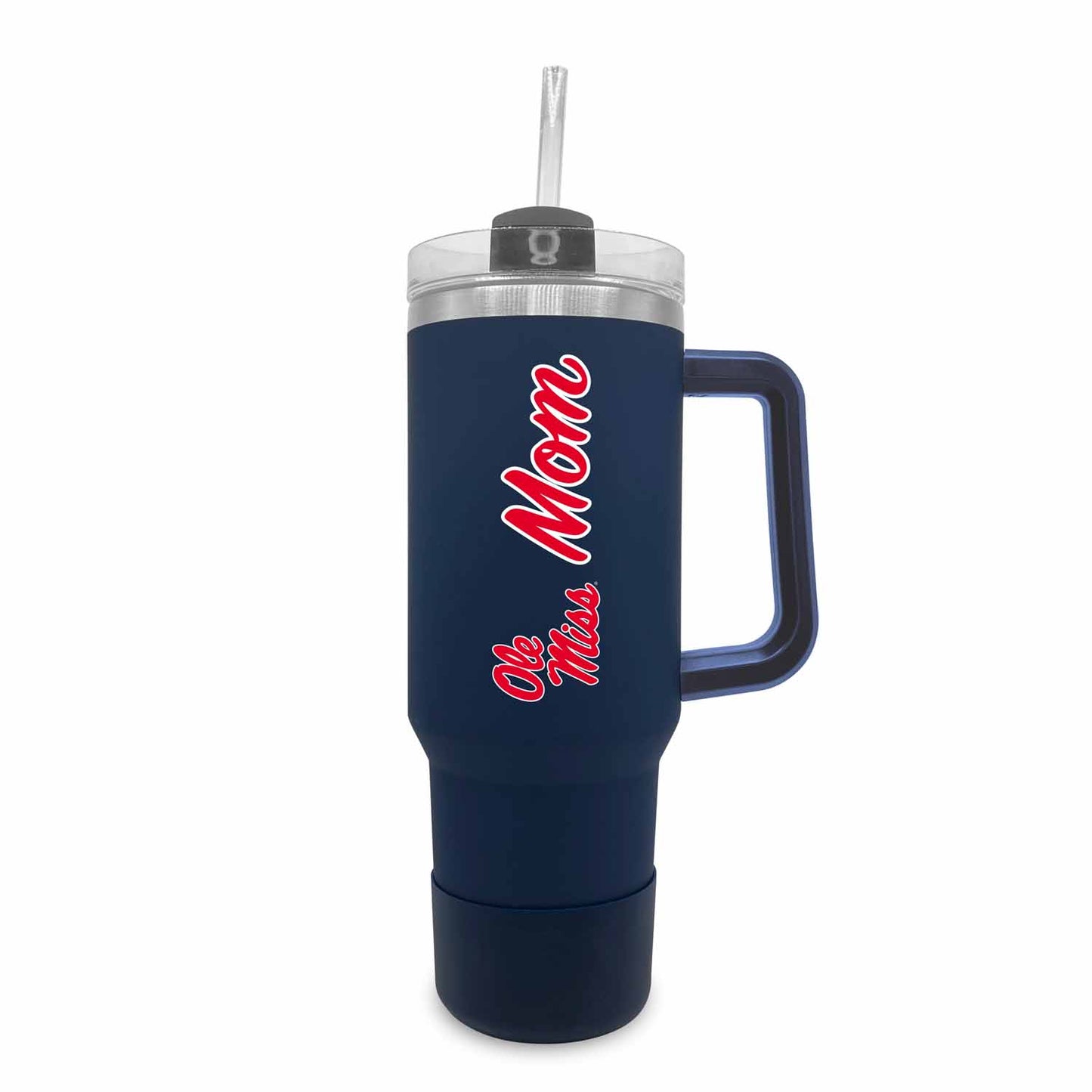 Ole Miss Rebels Collegiate 40oz Stainless Steel Travel Tumbler with Handle for Mom - Navy
