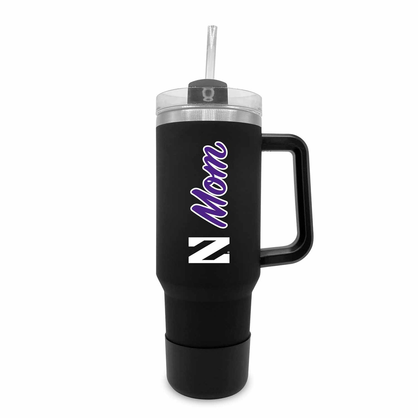 Northwestern Wildcats Collegiate 40oz Stainless Steel Travel Tumbler with Handle for Mom - Black