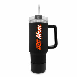Oklahoma State Cowboys Collegiate 40oz Stainless Steel Travel Tumbler with Handle for Mom - Black
