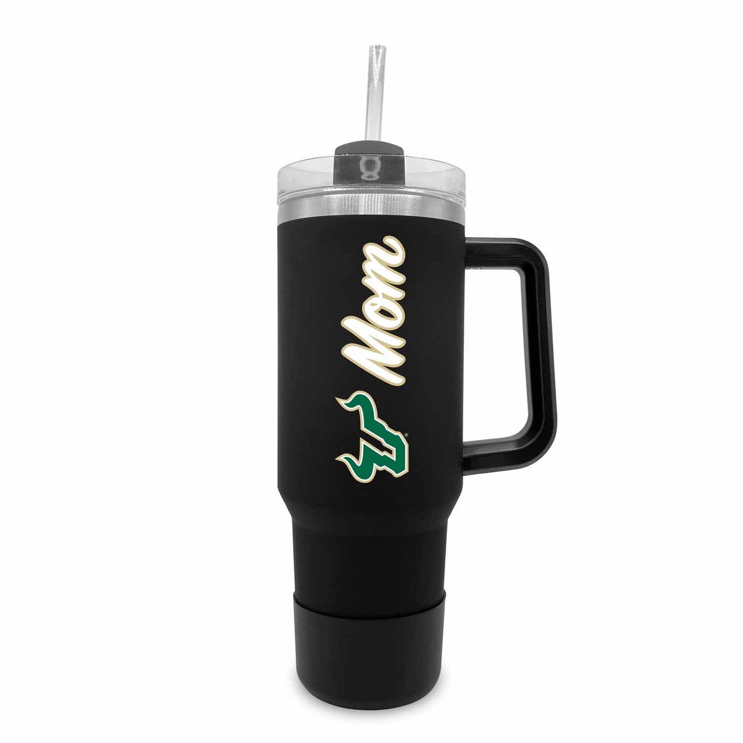 USF Bulls Collegiate 40oz Stainless Steel Travel Tumbler with Handle for Mom - Black