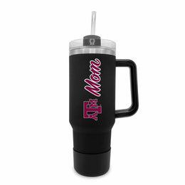 Texas A&M Aggies Collegiate 40oz Stainless Steel Travel Tumbler with Handle for Mom - Black