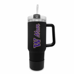 Washington Huskies Collegiate 40oz Stainless Steel Travel Tumbler with Handle for Mom - Black