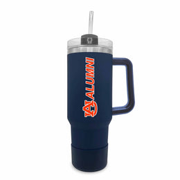 Auburn Tigers Collegiate 40oz Stainless Steel Travel Tumbler with Handle for Alumni - Navy