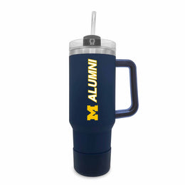 Michigan Wolverines Collegiate 40oz Stainless Steel Travel Tumbler with Handle for Alumni - Navy