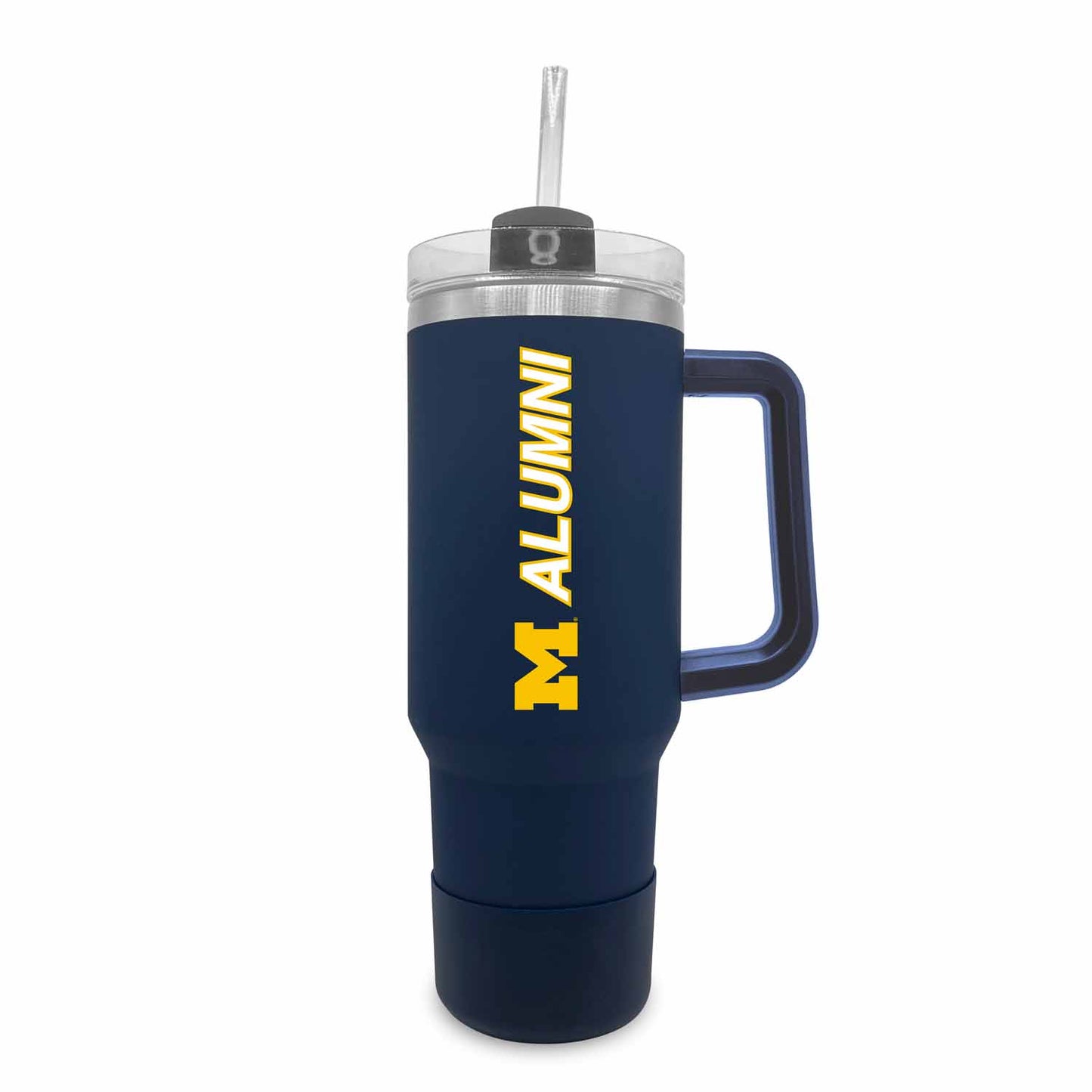 Michigan Wolverines Collegiate 40oz Stainless Steel Travel Tumbler with Handle for Alumni - Navy