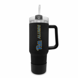 Pitt Panthers Collegiate 40oz Stainless Steel Travel Tumbler with Handle for Alumni - Black