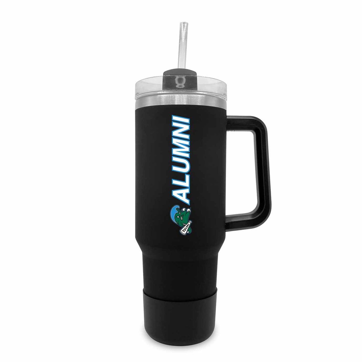 Tulane Green Wave Collegiate 40oz Stainless Steel Travel Tumbler with Handle for Alumni - Black