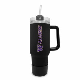 Washington Huskies Collegiate 40oz Stainless Steel Travel Tumbler with Handle for Alumni - Black
