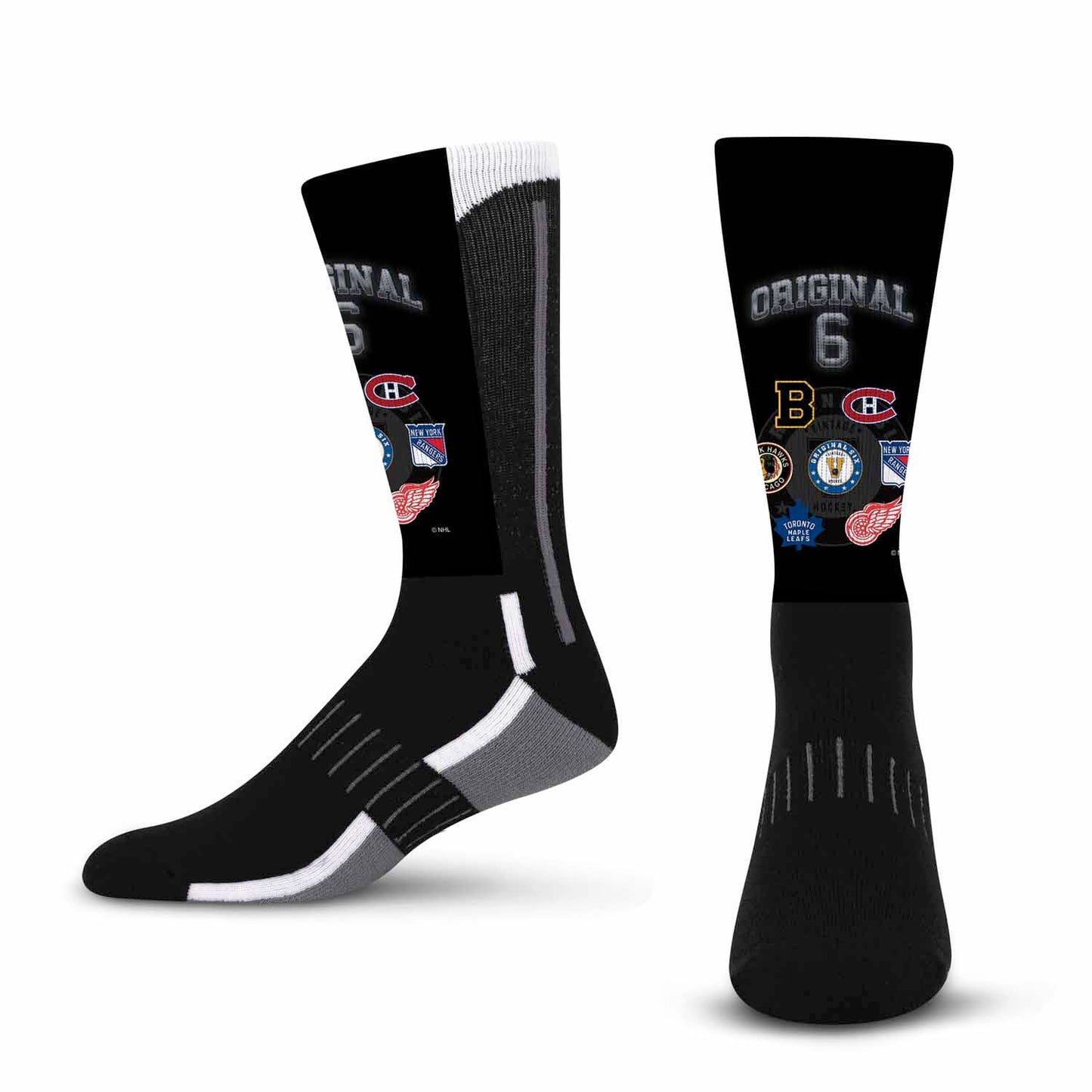 Original Six Youth NHL Original 6 Montage Crew Socks - Black