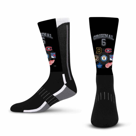 Original Six Youth NHL Original 6 Montage Crew Socks - Black