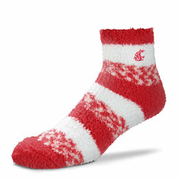 Washington State Cougars NCAA Unisex Cozy Soft Sleep Socks - Cardinal
